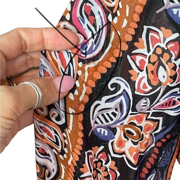 Venus women’s printed striped maxi dress 3/4 sheer sleeves v neckline size 6 - Picture 12 of 17